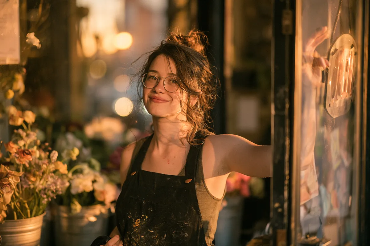 Florist opening her shop at dawn — the kind of working American who uses 12m payday loans to smooth cash flow