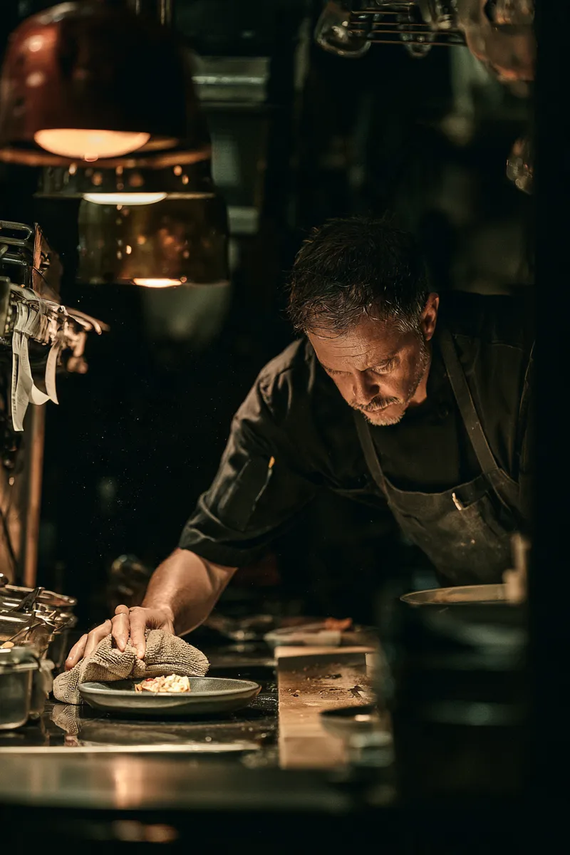 Chef finishing a plate at the pass — the maximum tier is for complete situations, executed once and properly