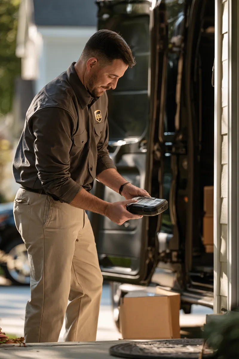 Delivery driver scanning a package at a doorstep — new addresses come with a stack of first-week costs